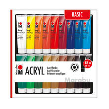 NEU Marabu Acrylfarben-Set BASIC, 18 x 36 ml Tuben