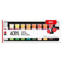 NEU Marabu Acrylfarben-Set BASIC, 32 x 3,5 ml & 2 x 59 ml