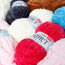 myboshi Samt Strick- und Häkelgarn, Chenille-Wolle, 100g