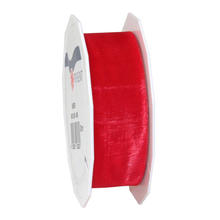 SALE Organzaband Sheer, Breite 25mm, Lnge 25m, Rot