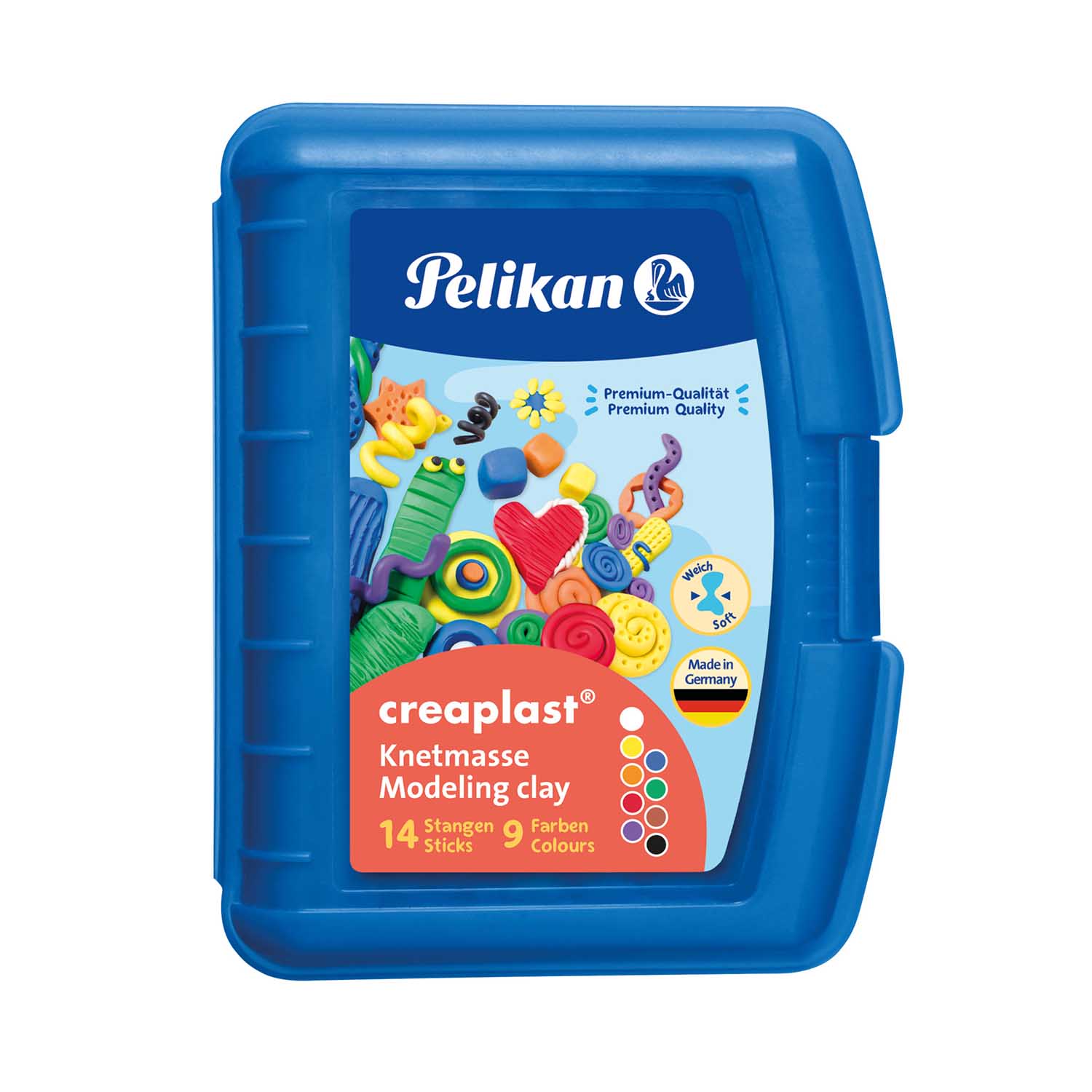 SALE Pelikan Kinderknete Creaplast dauerplastisch, 14 Stangen im blauen Etui, 300 g