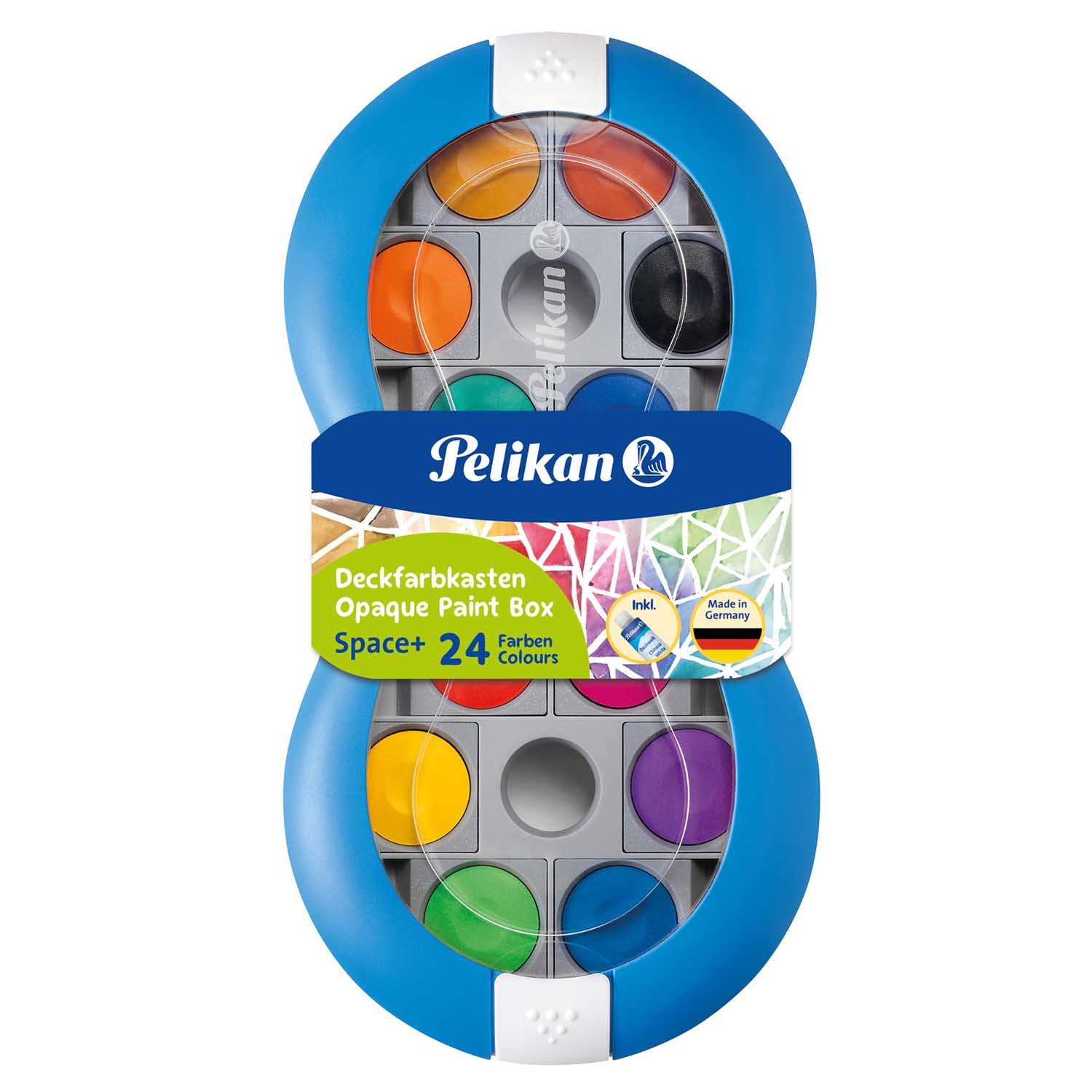 SALE Pelikan Farbkasten Space+ inkl. Deckwei, Blau, 24 Farben