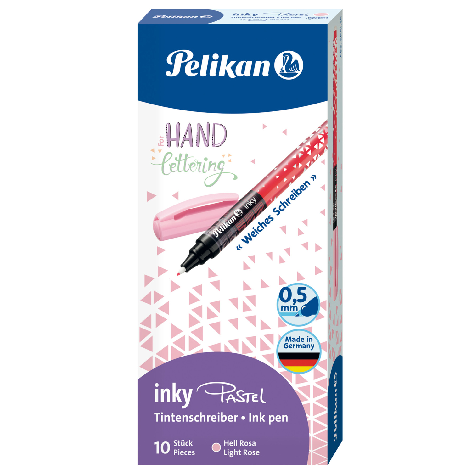 NEU Pelikan inky Tintenschreiber, 0,5mm Mine in Pastell Rosa