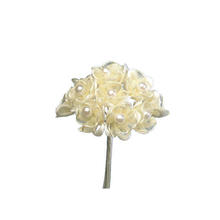 SALE Blütenbouquet mit Perlen, 10 cm, 12 Blüten, creme