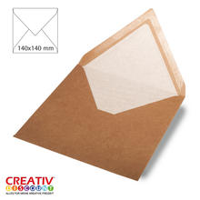 SALE Kuvert quadratisch 14x14cm 5 Stck Kraftpapier