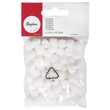 Rayher Pompons, 10 mm, 65 Stck, wei