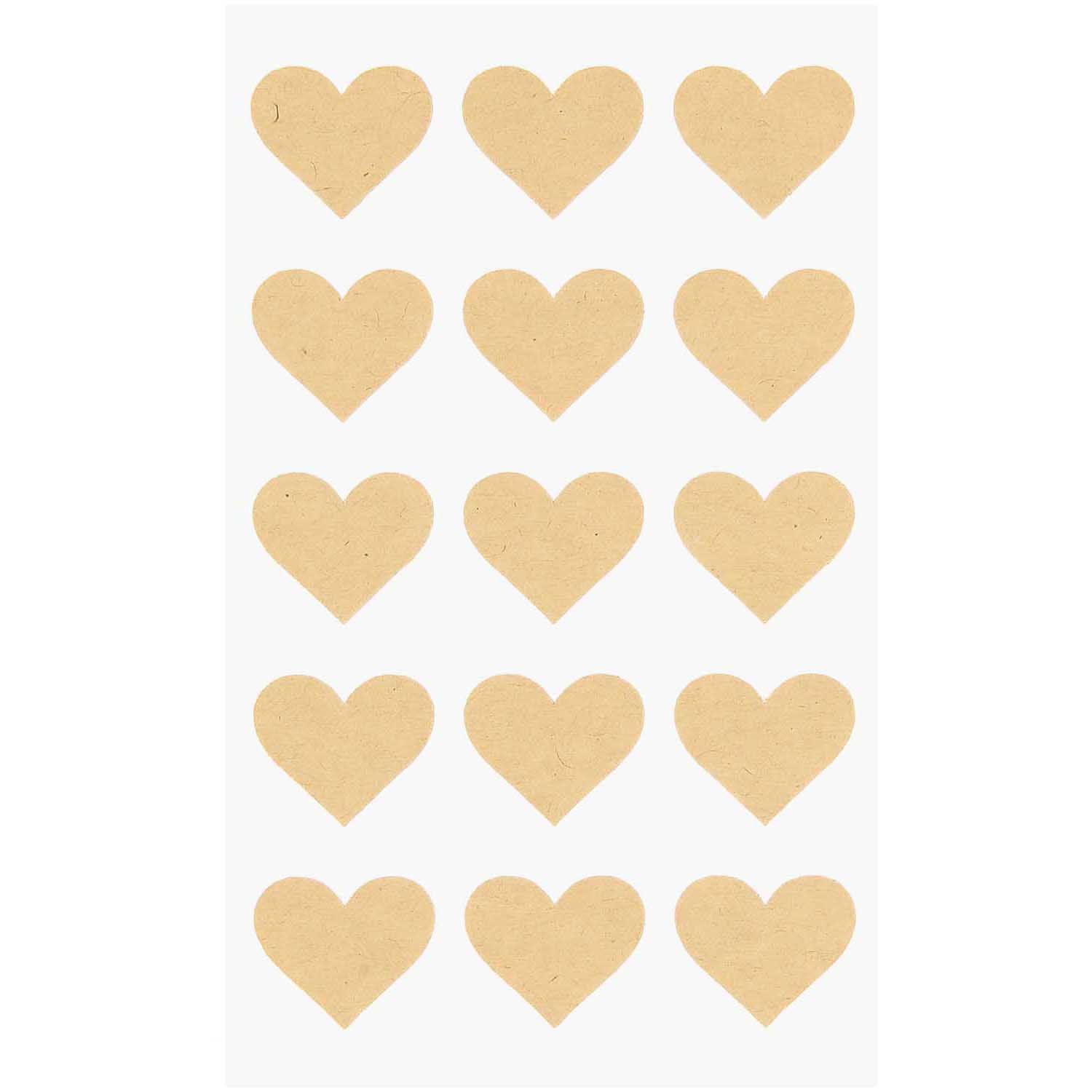 NEU Kraftpapier Sticker Herzen, 4 Blatt