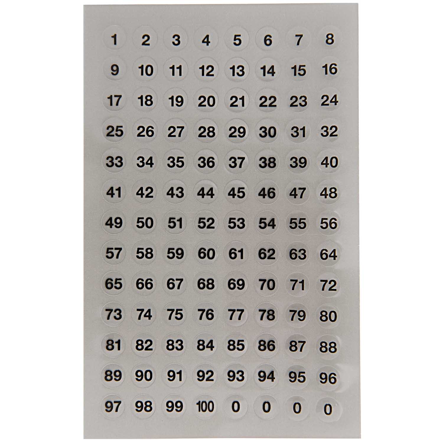 NEU Office Sticker transparente Zahlen Punkte, 8,5 mm, 4 Blatt