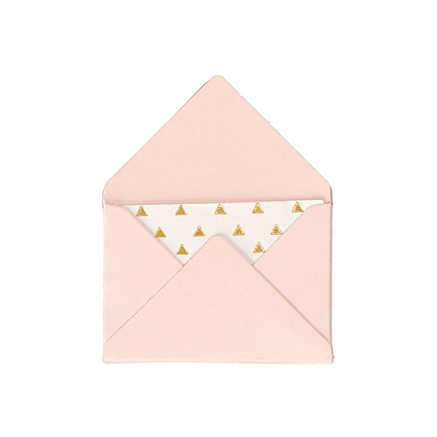 NEU Mini Briefumschläge & Karten, 3 x 4,5 cm, 10 Stück, Rosa - Hot Foil Gold