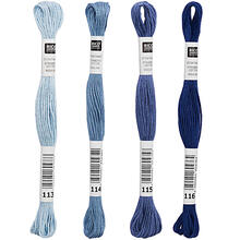 Sticktwist, 8 Meter, Farbe: Hellblau - Verschiedene Farbschattierungen