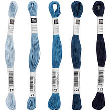 Sticktwist, 8 Meter, Farbe: Blau - Verschiedene Farbschattierungen