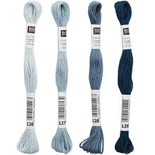 Sticktwist, 8 Meter, Farbe: Eisblau - Verschiedene Farbschattierungen