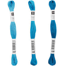 Sticktwist, 8 Meter, Farbe: Cyan - Verschiedene Farbschattierungen