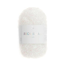 Ricorumi Lam Hkelgarn, 62% Polyester und 38% Polyamid, 10 g, Wei irisierend
