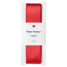 Satinband glnzend, 100% Nylon, Rot, 25 mm x 3 m