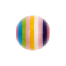 Kunststoff-Perle, Itoshii, rund, gestreift, 15 mm, 1 Stk, Rosa Mix