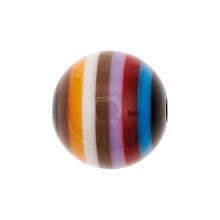 Kunststoff-Perle, Itoshii, rund, gestreift, 15 mm, 1 Stk, Lila Mix