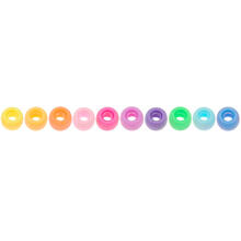 Kunststoff Groloch-Perlen, Itoshii Ponii, rund, 9 x 6 mm, 80 Stk, Matt Mix