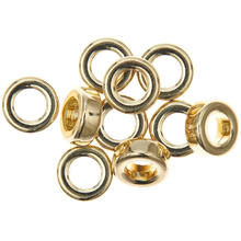 Metall Groloch-Perlen, Itoshii Ponii, Ring, 9 x 3,5 mm, 10 Stk, Gold