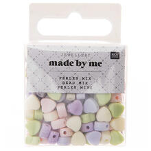 Kunststoff-Perlen, Herz Mix, 6 x 7 x 4 mm, 165 Stk - Verschiedene Farben