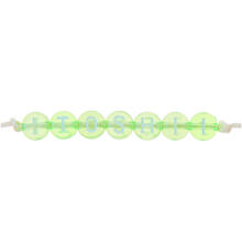 Kunststoff-Perlen Itoshii, Buchstaben, rund, transparent, 7 x 4 mm, 165 Stk, Hellgrn