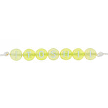 Kunststoff-Perlen Itoshii, Buchstaben, rund, transparent, 7 x 4 mm, 165 Stk, Gelb