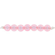 Kunststoff-Perlen Itoshii, Buchstaben, rund, transparent, 7 x 4 mm, 165 Stk, Rosa