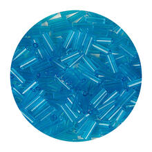 Rocailles-Perlen Stbchen, 6,75 mm, 14 g, Trkis Irisierend