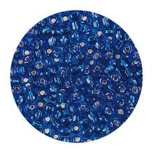Rocailles-Perlen, 4 mm, 14 g, Trkis mit Silbereinzug