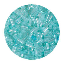 Rocailles-Perlen Stbchen, 6,75 mm, 14 g, Hellmint Transparent