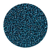 Rocailles-Perlen, 2 mm, 14 g, Petrol mit Silbereinzug