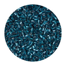Rocailles-Perlen 2Cut, 2 mm, 14 g, Petrol mit Silbereinzug