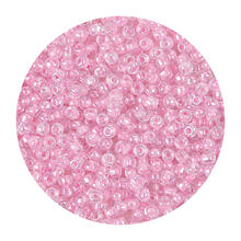 Rocailles-Perlen, 3,1 mm, 14 g, Rosa Transparent