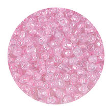Rocailles-Perlen, 4 mm, 14 g, Rosa Transparent
