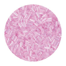 Rocailles-Perlen Stbchen, 6,75 mm, 14 g, Rosa Transparent