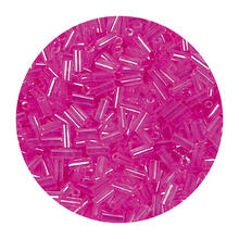 Rocailles-Perlen Stbchen, 6,75 mm, 14 g, Pink Transparent