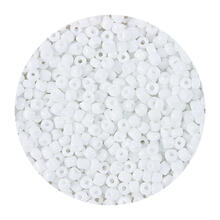 Rocailles-Perlen, 3,1 mm, 14 g, Wei Opak