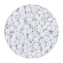 Rocailles-Perlen, 4 mm, 14 g, Wei Opak