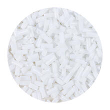 Rocailles-Perlen Stbchen, 6,75 mm, 14 g, Wei Opak