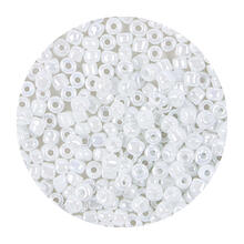 Rocailles-Perlen, 2 mm, 14 g, Wei Irisierend