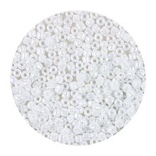 Rocailles-Perlen, 3,1 mm, 14 g, Wei Irisierend