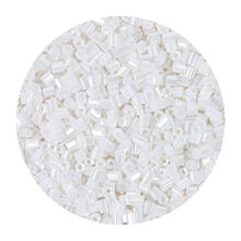 Rocailles-Perlen 2Cut, 2 mm, 14 g, Wei Irisierend