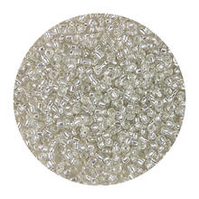 Rocailles-Perlen, 2 mm, 14 g, Transparent mit Silbereinzug