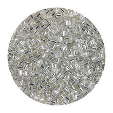 Rocailles-Perlen 2Cut, 2 mm, 14 g, Transparent mit Silbereinzug