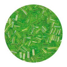Rocailles-Perlen Stbchen, 6,75 mm, 14 g, Pistazie Opak