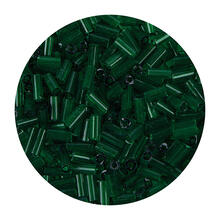 Rocailles-Perlen Stbchen, 6,75 mm, 14 g, Grn Transparent