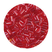 Rocailles-Perlen Stbchen, 6,75 mm, 14 g, Rot Glnzend