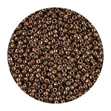 Rocailles-Perlen, 4 mm, 14 g, Kupfer Metallic