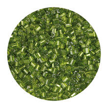 Rocailles-Perlen 2Cut, 2 mm, 14 g, Pistazie mit Silbereinzug