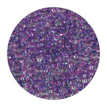 Rocailles-Perlen, 3,1 mm, 14 g, Lila Regenbogen
